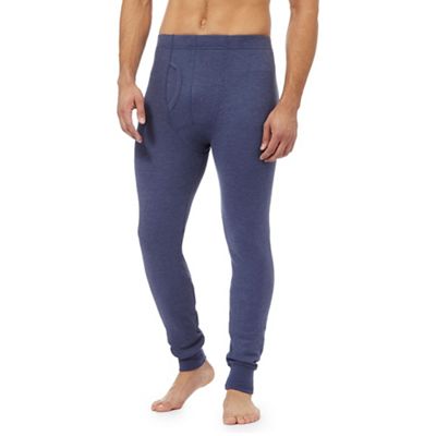 Blue brushed thermal bottoms
